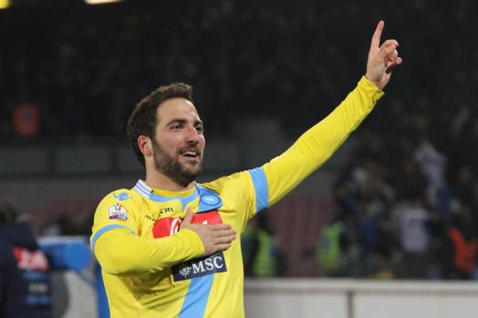 L'esultanza di Gonzalo Higuain. Ansa